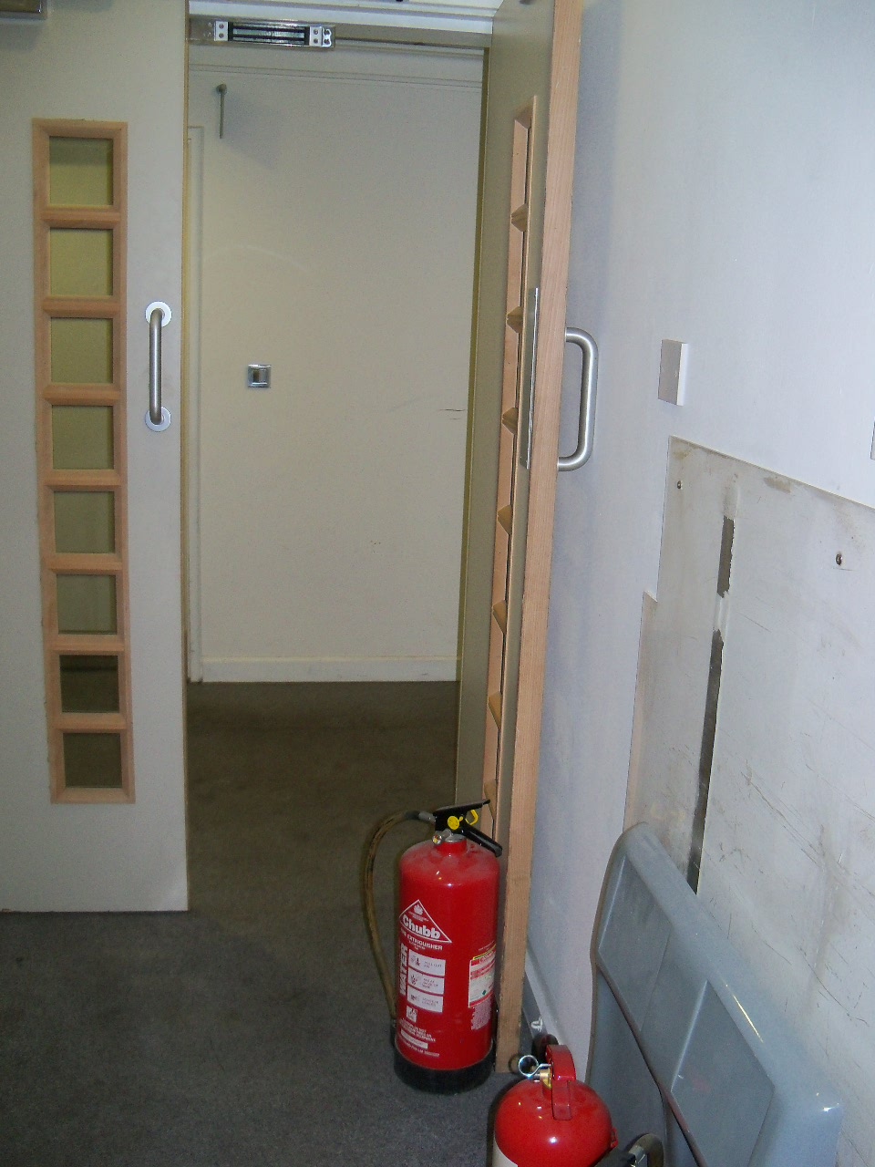 fire safety - fire door and fire extinguisher