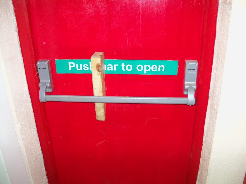 Fire door made too secure