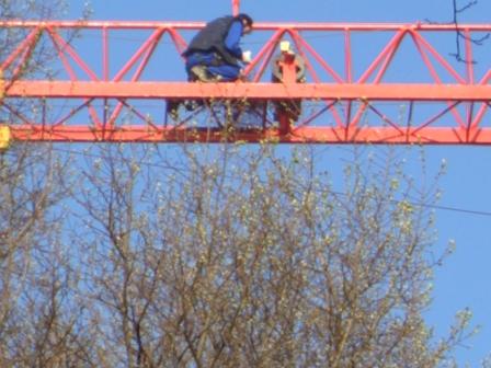 work at height, on a crane