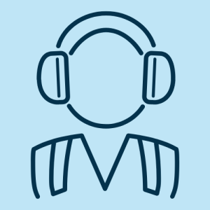 Figure wearing hearing protection