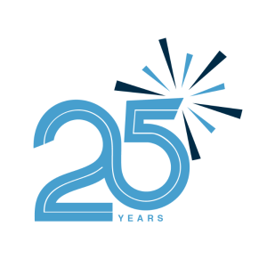 Company logo celebrating 25 years