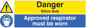 Danger Silica Dust Approved Respirator Must Be Worn - Safety Sign